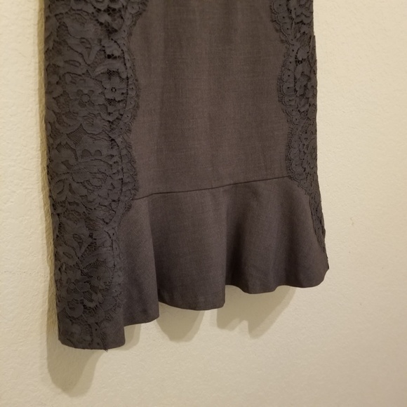 Elle Heather Gray Dress Ruffle Hem 2 - Picture 6 of 7